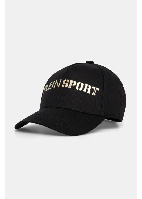 Plein sport apc de baseball din bumbac culoarea negru cu imprimeu sada uac0502 ste003n