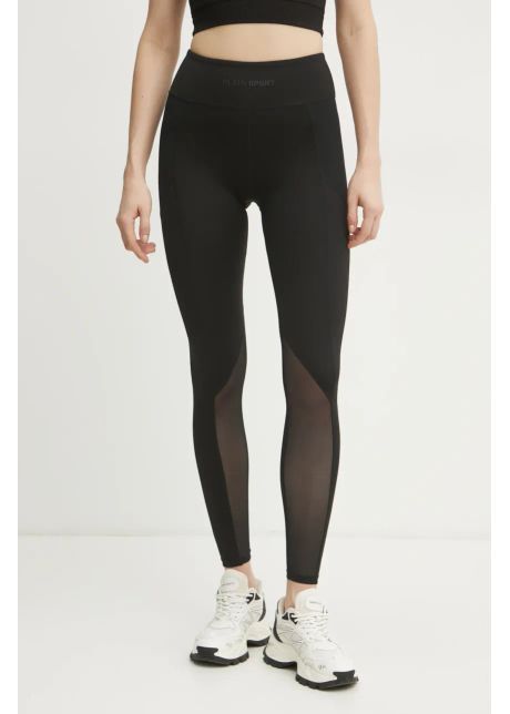 Plein sport colanti femei culoarea negru neted saec wjt2027 ste003n