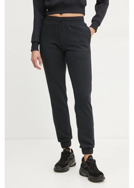 Plein sport pantaloni de trening culoarea negru neted aadc wjt2007 sjo001n