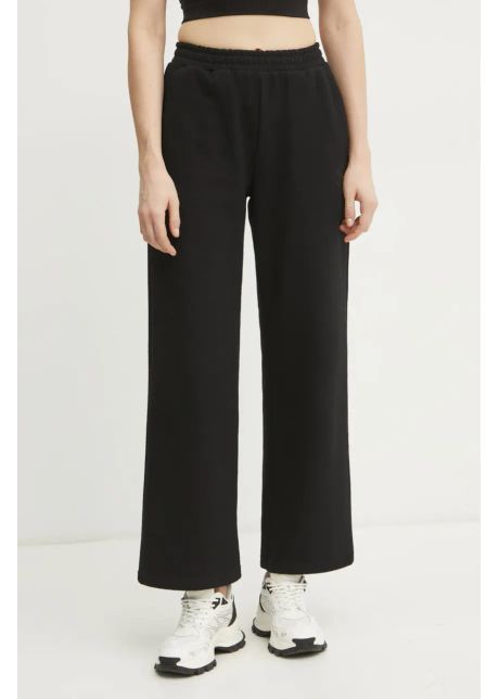 Plein sport pantaloni de trening femei culoarea negru neted saec wjt2028 ste003n