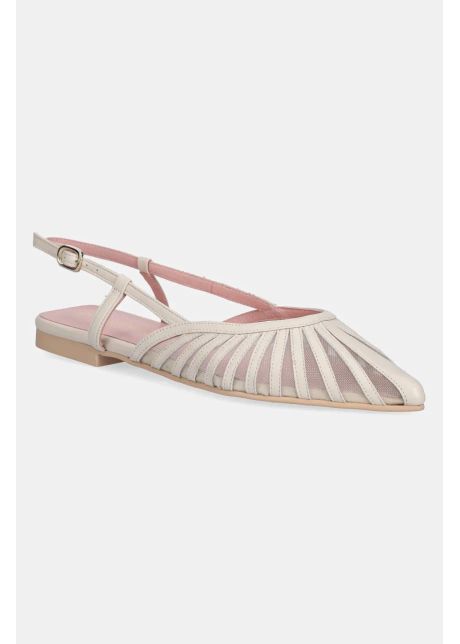 Pretty ballerinas balerini yvette culoarea bej cu toc deschis 52140 d