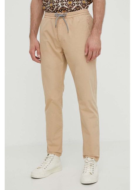 Ps paul smith pantaloni de bumbac culoarea bej mulata