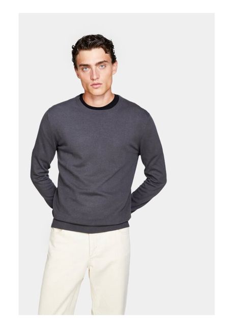 Pulover barbati 171902 gri bumbac