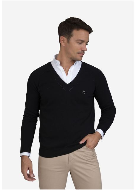 Pulover cu decolteu in v si maneci raglan