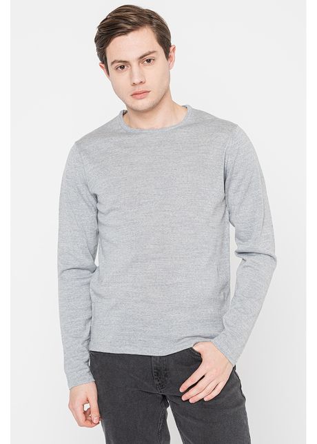 Pulover din amestec de lana cu decolteu rotund