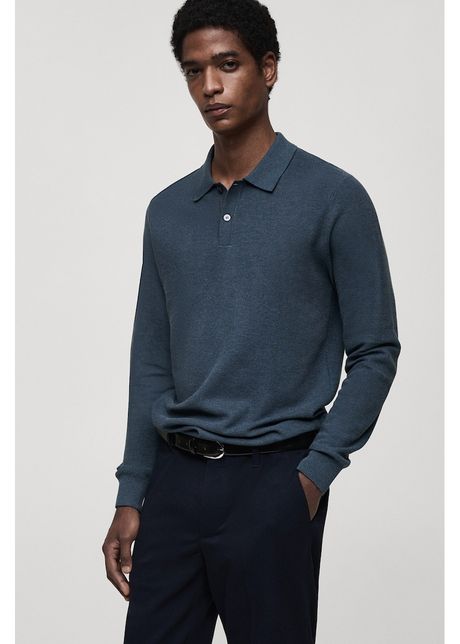 Pulover polo tricotat fin