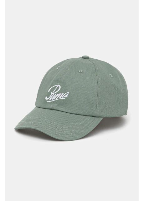 Puma apc de baseball din bumbac culoarea verde uni 25996