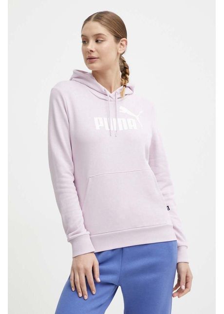 Puma bluz femei culoarea violet cu glug imprimeu 586797