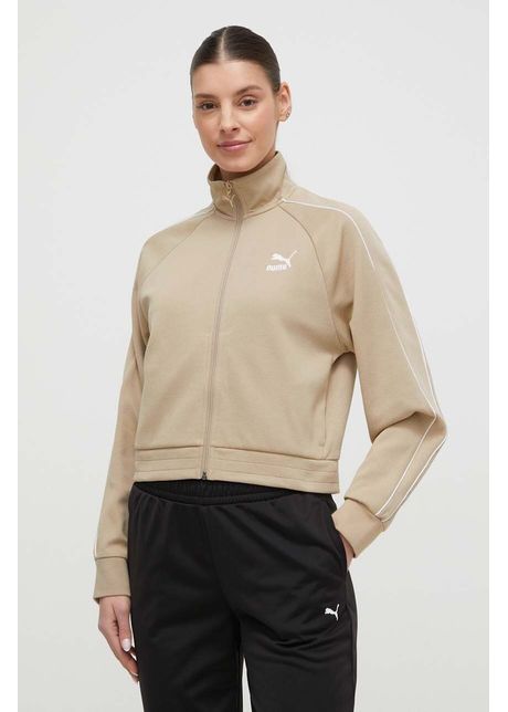 Puma bluz t7 femei culoarea bej uni 624211