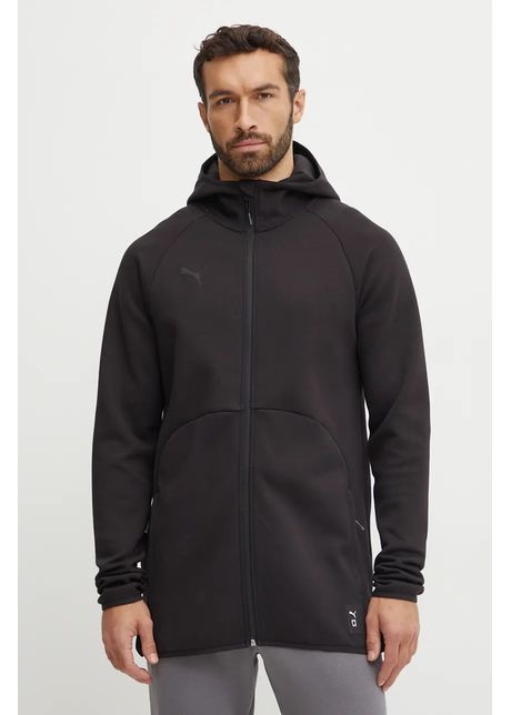 Puma bluza barbati culoarea negru cu glug neted 676638
