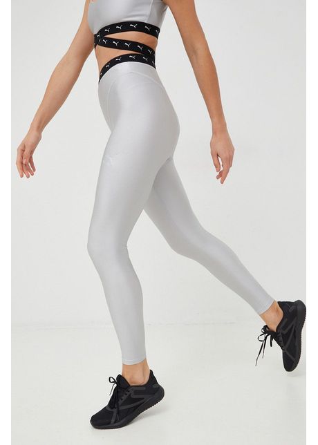 Puma colanti femei culoarea gri neted