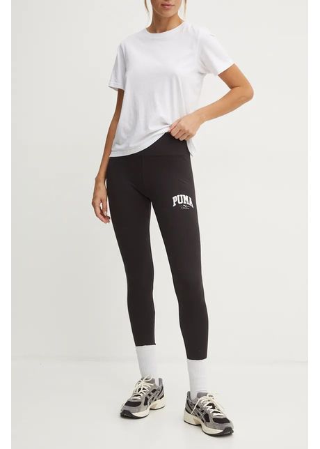 Puma colanti femei culoarea negru cu imprimeu 681541