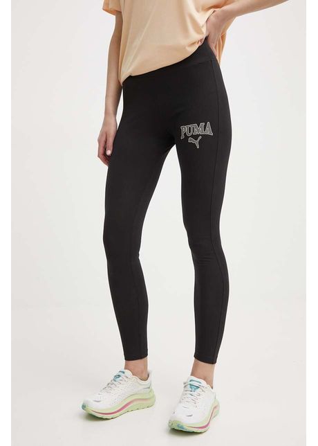Puma colanti squad femei culoarea negru cu imprimeu 677900