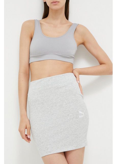 Puma fusta culoarea gri mini creion