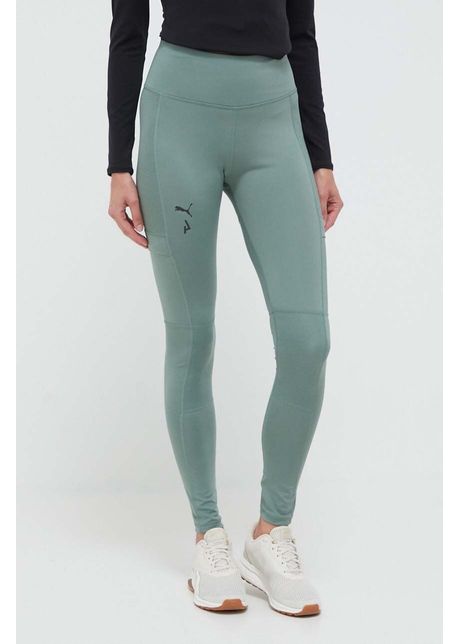 Puma leggins de alergare seasons culoarea verde neted