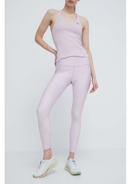 Puma leggins de alergare Ultraform culoarea roz, cu imprimeu, 524970