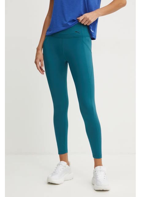 Puma leggins de antrenament favorite forever culoarea turcoaz neted 520267