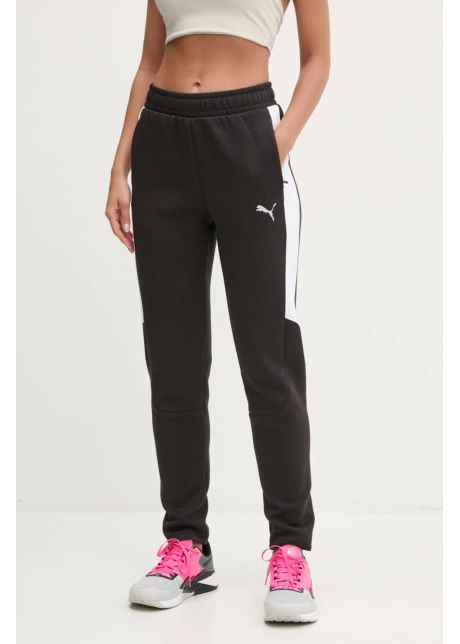 Puma pantaloni de antrenament teamevostripe culoarea negru cu imprimeu 659956