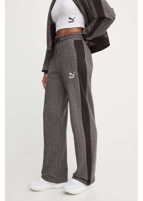 Puma pantaloni de bumbac culoarea gri modelator 626798