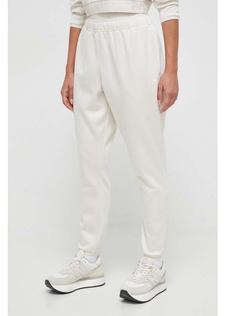 Puma pantaloni de trening culoarea bej neted