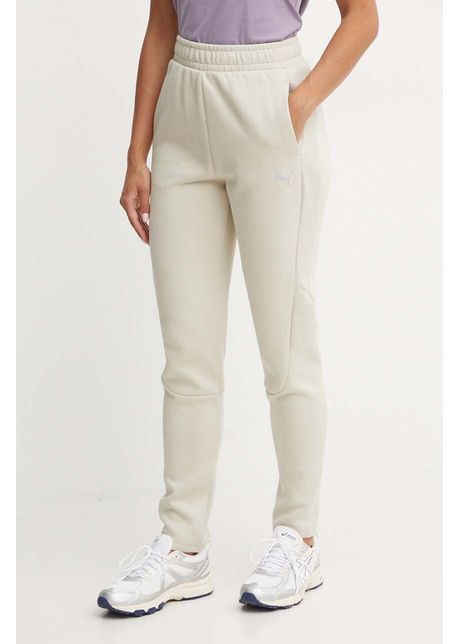 Puma pantaloni de trening culoarea gri neted 681672