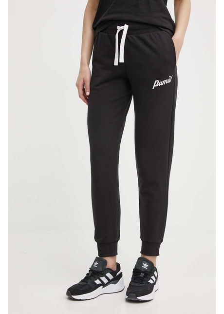 Puma pantaloni de trening culoarea negru cu imprimeu 679350