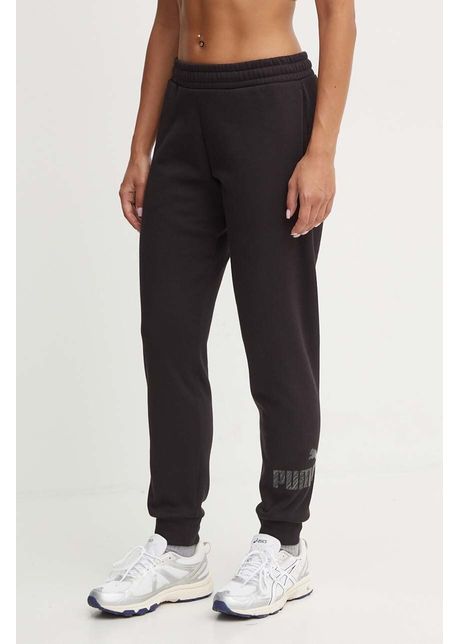 Puma pantaloni de trening culoarea negru cu imprimeu 681496