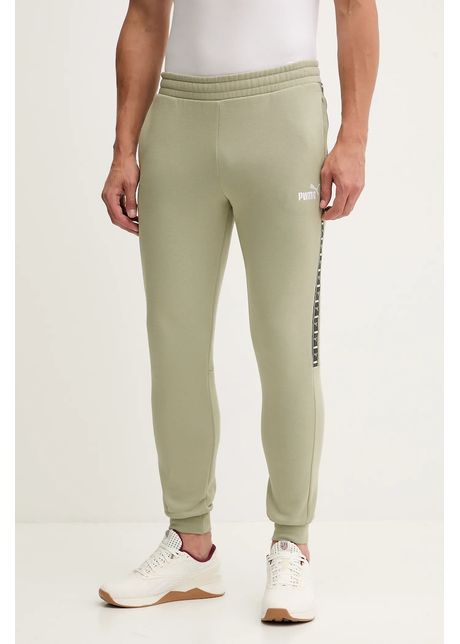 Puma pantaloni de trening culoarea verde, cu imprimeu, 684679