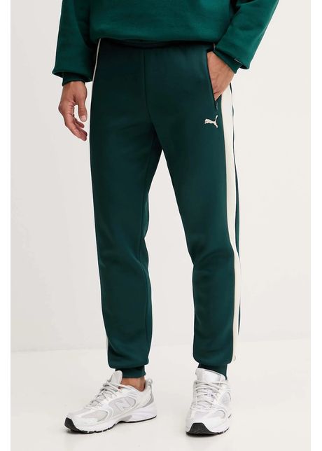 Puma pantaloni de trening culoarea verde, uni, 629588