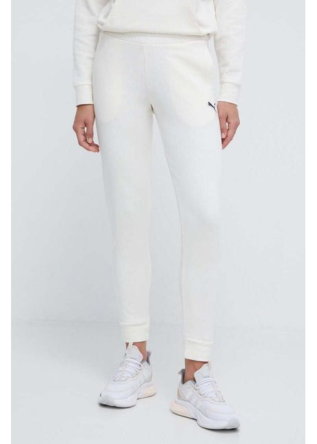Puma pantaloni de trening din bumbac better essentials culoarea bej uni 675989