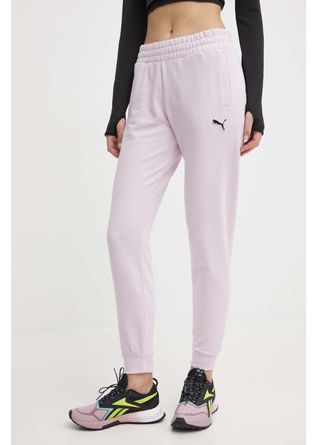 Puma pantaloni de trening din bumbac better essentials culoarea violet uni 675989