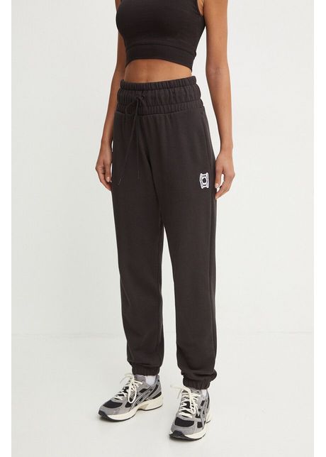 Puma pantaloni de trening din bumbac culoarea negru, neted, 627597