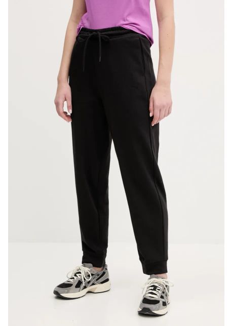 Puma pantaloni de trening din bumbac femei culoarea negru neted 685667