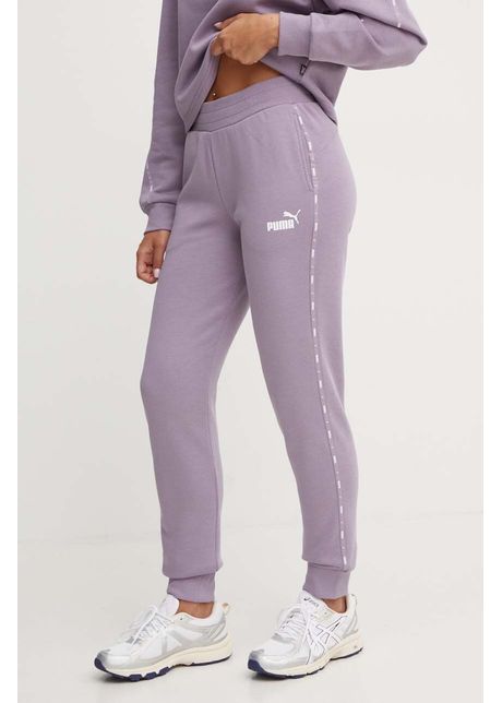 Puma pantaloni de trening ess tape culoarea violet cu imprimeu