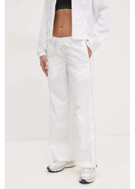 Puma pantaloni de trening femei culoarea alb neted 629808