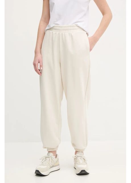 Puma pantaloni de trening femei, culoarea bej, neted, 629753