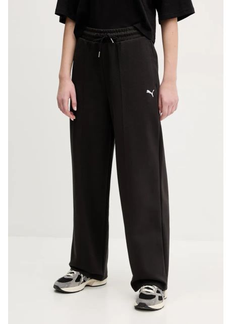 Puma pantaloni de trening femei culoarea negru neted 629774