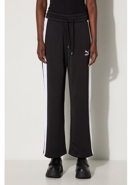 Puma pantaloni de trening iconic t7 straight leg track pants culoarea negru modelator 627996