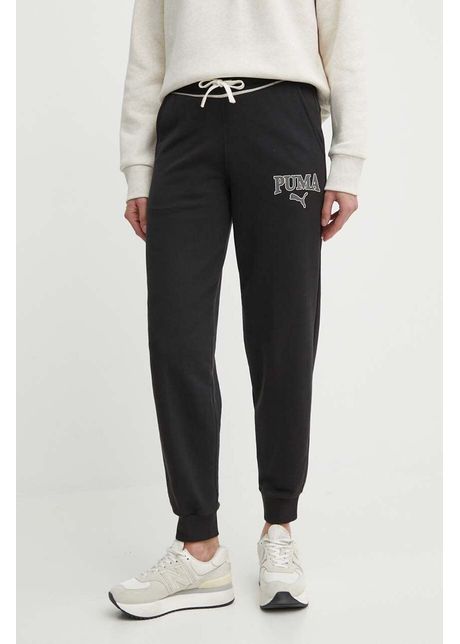 Puma pantaloni de trening SQUAD culoarea negru, cu imprimeu, 677901