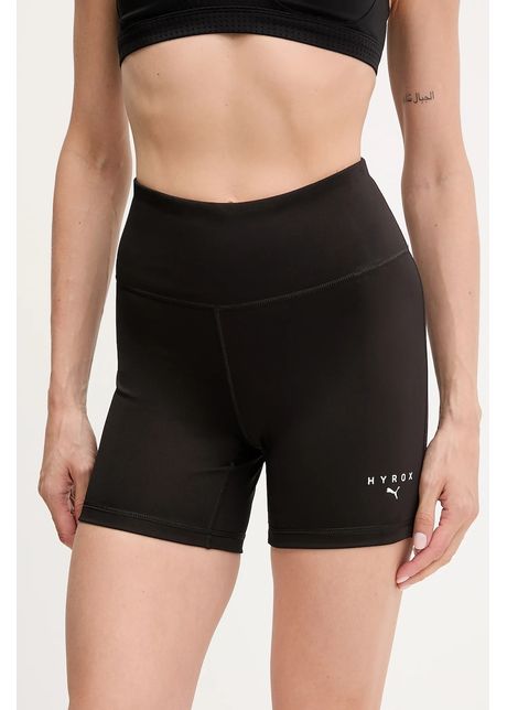 Puma pantaloni scurți de antrenament PUMA x HYROX culoarea negru, uni, high waist, 527636