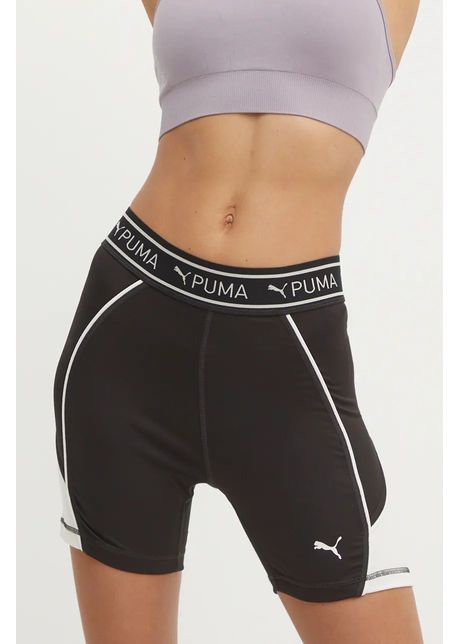 Puma pantaloni scur i de antrenament train strong culoarea negru modelator high waist 525042
