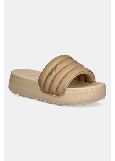 Puma papuci Karmen Slide Puffy Wns femei, culoarea bej, cu platforma, 400679