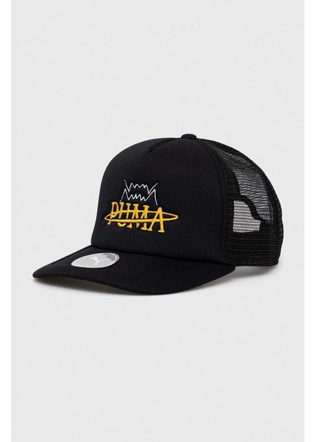 Puma sapca culoarea negru cu imprimeu