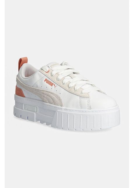 Puma sneakers din piele mayze mix wns culoarea alb