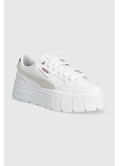 Puma sneakers din piele mayze stack wns culoarea alb 384363