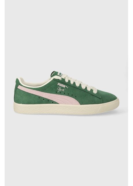 Puma sneakers din piele ntoars clyde og culoarea verde 391962