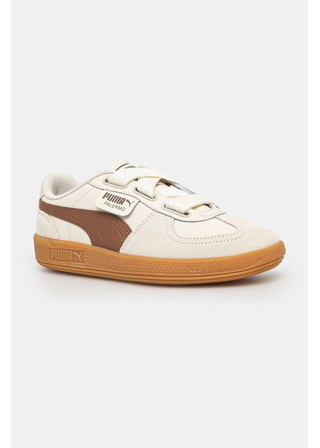 Puma sneakers din piele palermo wide lace sd culoarea bej 402109
