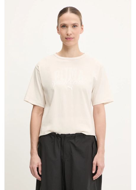 Puma tricou din bumbac culoarea bej 685031