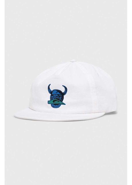 Quiksilver apc de baseball din bumbac culoarea alb cu imprimeu