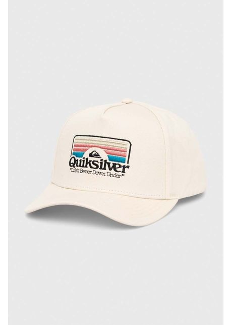 Quiksilver apc de baseball din bumbac culoarea bej cu imprimeu